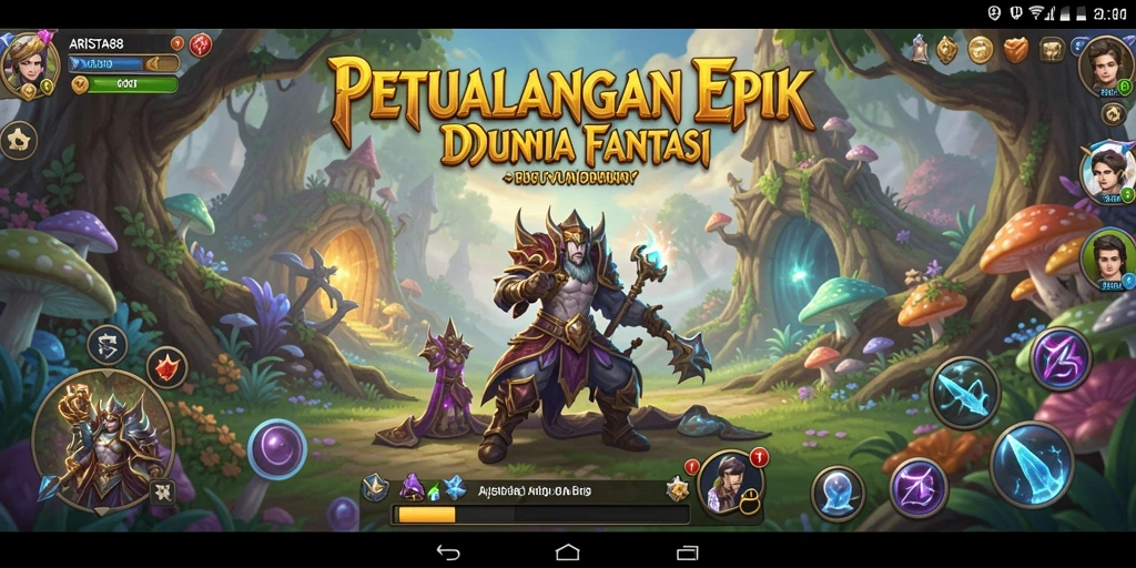 Screenshot ARISTA88 menampilkan pertempuran seru di dunia fantasi.