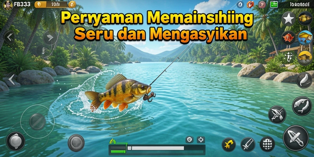 Tampilan gameplay FB333 yang menampilkan aksi memancing yang seru dan realistis.