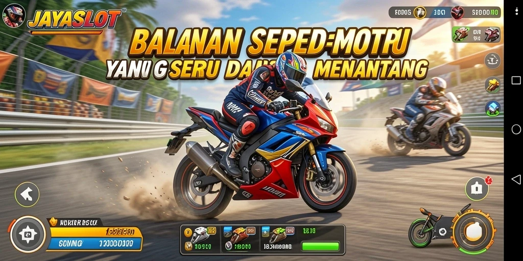 Gambar menarik dari gameplay balapan sepeda motor di JAYASLOT.