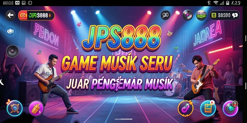 Screenshot JPS888 menampilkan gameplay menarik dengan berbagai lagu musik.