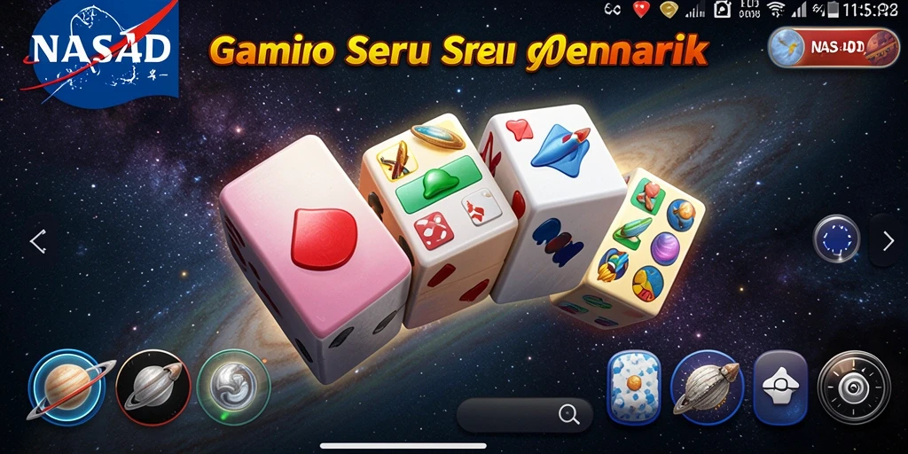 Tangkapan layar gameplay seru dari NASA4D yang menunjukkan aksi Domino.