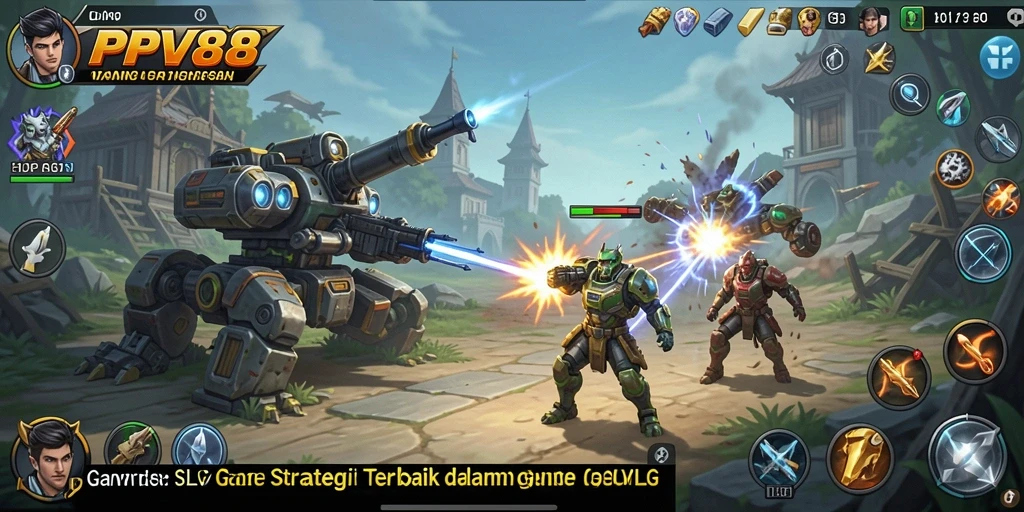 Screenshot gameplay menampilkan pertempuran epik dalam PPV88.
