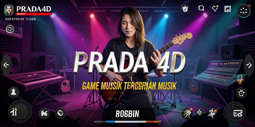 Screenshot gameplay PRADA4D menampilkan momen seru bermain musik.
