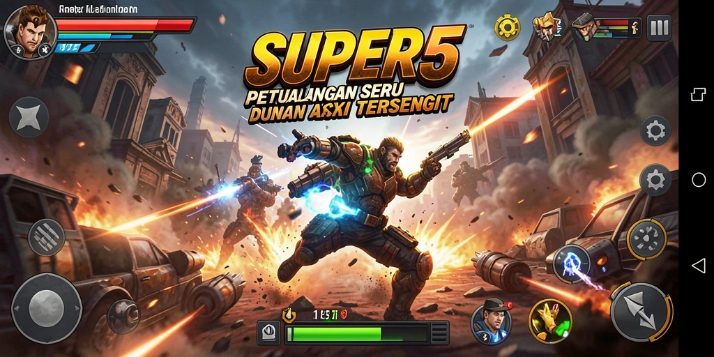 Tampilan seru dari gameplay <strong>SUPER5</strong> yang mengagumkan.