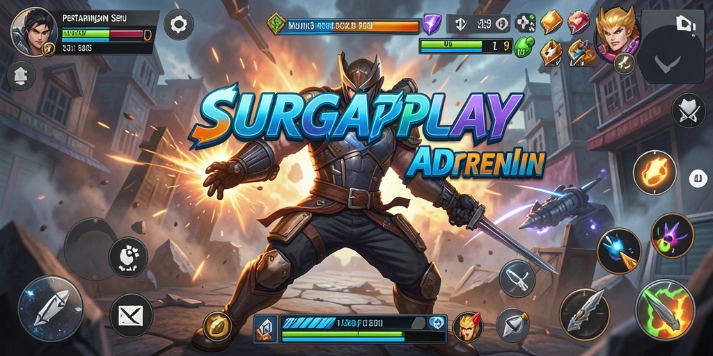 Tampilan gameplay SURGAPLAY yang menegangkan dan seru.