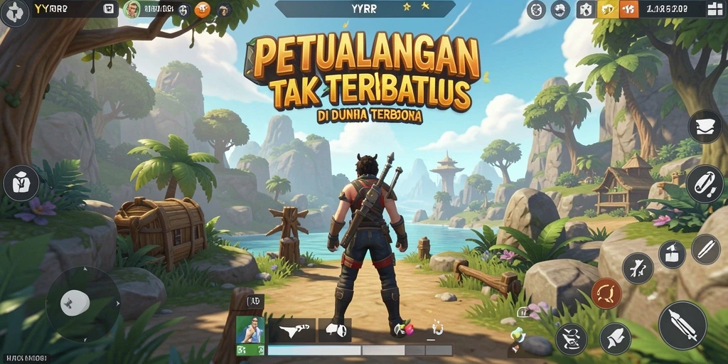 Gameplay YYRR dalam dunia terbuka yang luas dan menarik.